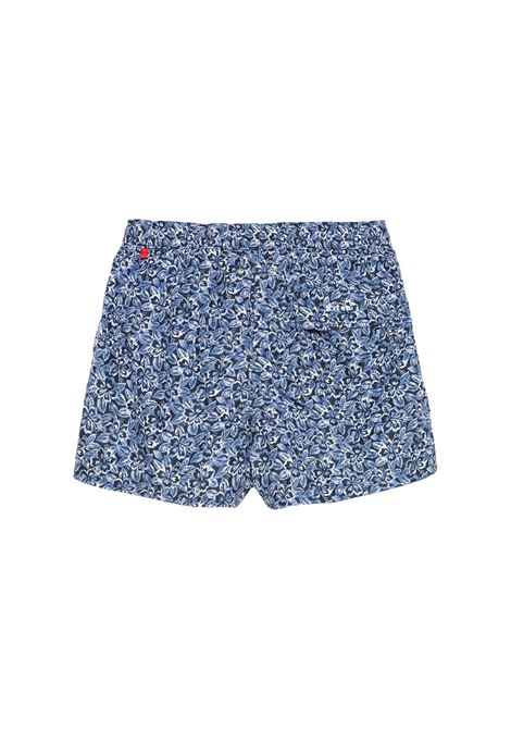 Blue Floral Print Swim Shorts KITON | UCOM2CK0748F08/001