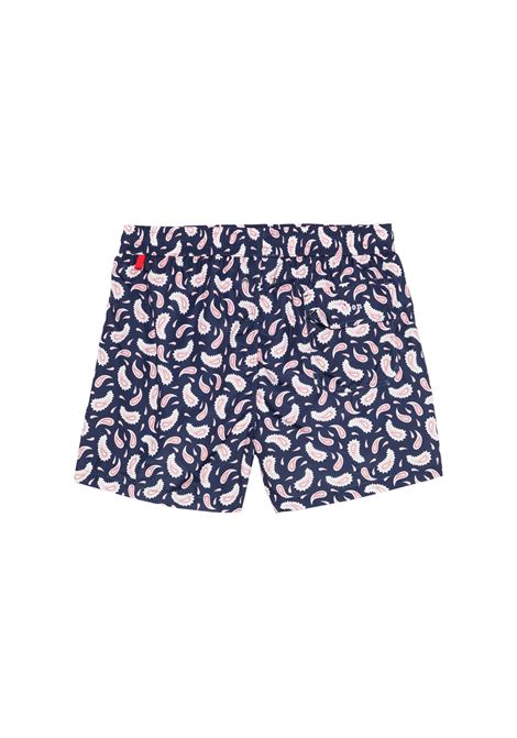 Blue Swim Shorts With Paisley Pattern KITON | UCOM2CK0748F35/000