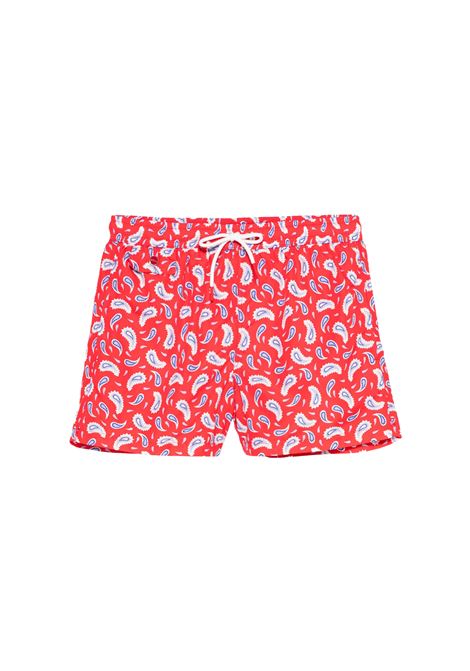 Red Swim Shorts With Paisley Pattern KITON | UCOM2CK0748F36/002