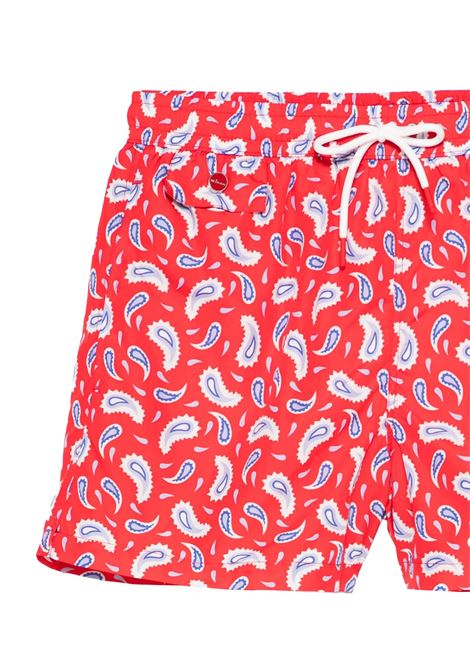 Red Swim Shorts With Paisley Pattern KITON | UCOM2CK0748F36/002