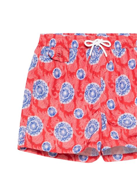 Shorts Da Mare Rossi Con Pattern Paisley e Mandala KITON | UCOM2CK0749F30/000