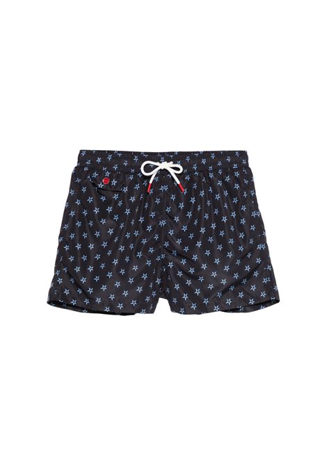 Night Blue Swim Shorts With Stars Pattern KITON | UCOM2CK0770F43/000