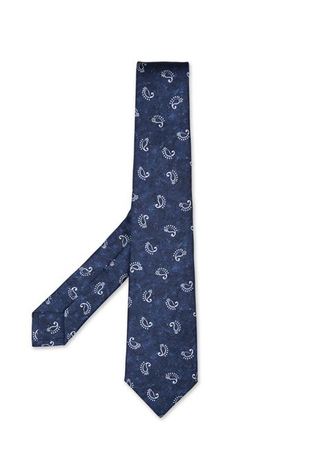 Cravatta Blu Scuro Con Pattern Paisley KITON | UCRVKRC03L7001/000