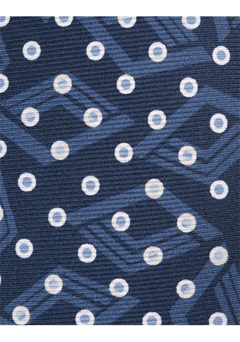 Blue Patterned Silk Tie KITON | UCRVKRC03L7201/002