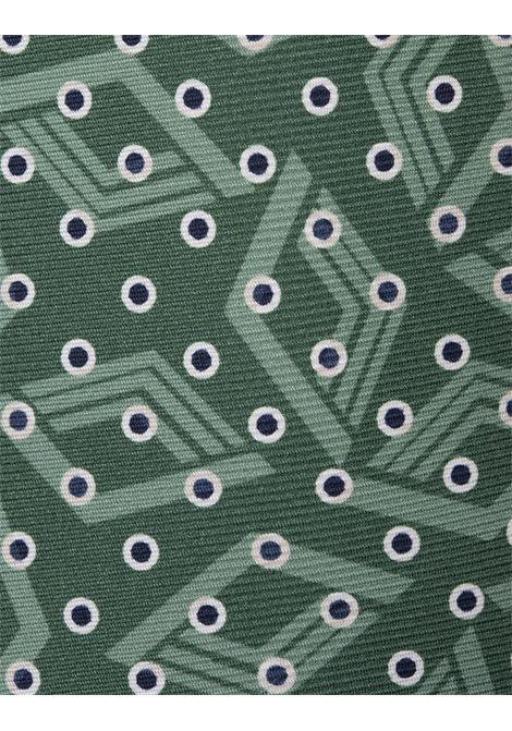 Cravatta Verde Con Pois e Motivo Geometrico KITON | UCRVKRC03L7206/000