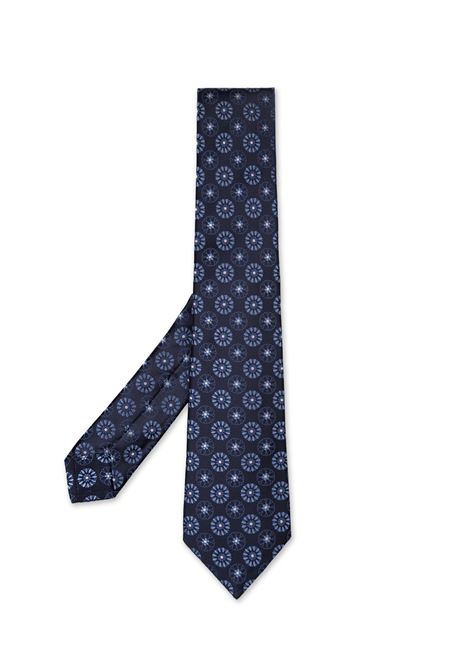 Cravatta Blu Navy Con Motivo Floreale KITON | UCRVKRC04L3801/000