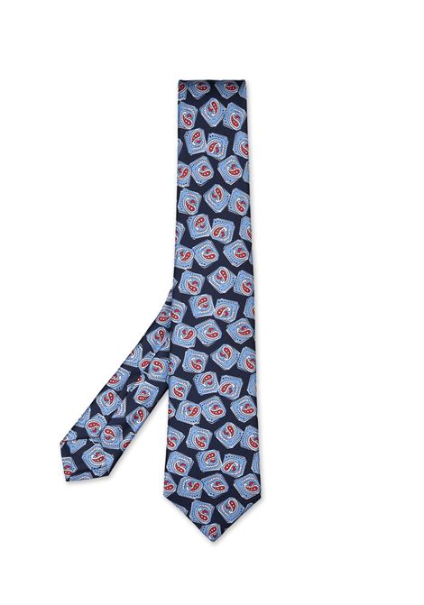 Cravatta Blu Navy Con Pattern Geometrico Paisley KITON | UCRVKRC04L5201/001