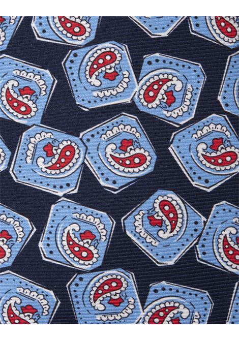 Cravatta Blu Navy Con Pattern Geometrico Paisley KITON | UCRVKRC04L5201/001