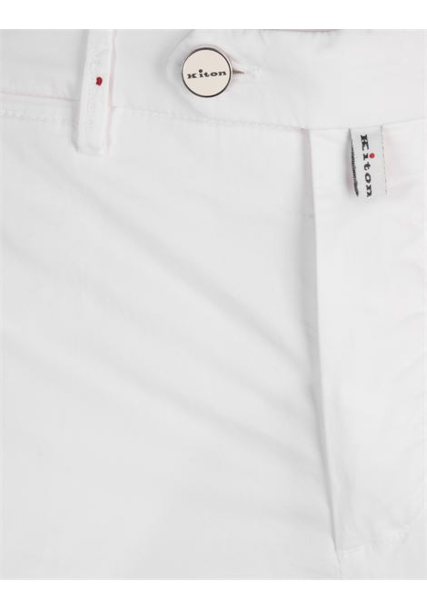 Pantaloni Affusolati In Cotone Stretch Bianco KITON | UFPP79K0600F14/008