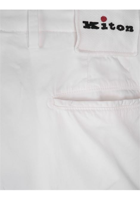 Pantaloni Affusolati In Cotone Stretch Bianco KITON | UFPP79K0600F14/008