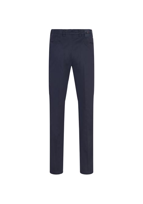 Navy Blue Stretch Cotton Tapered Trousers KITON | UFPP79K0600F19/002