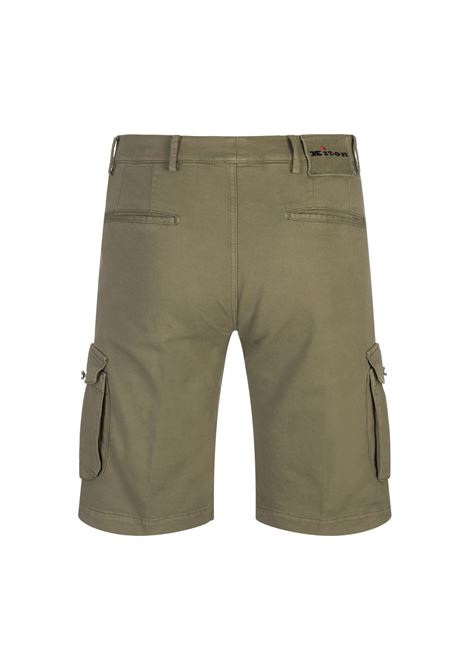 Military Green Cargo Bermuda Shorts KITON | UFPPBK0601F08/000