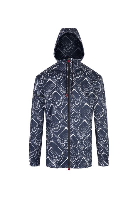 Blue Printed Umbi Zip-up Hoodie KITON | UMC010H0924811/000