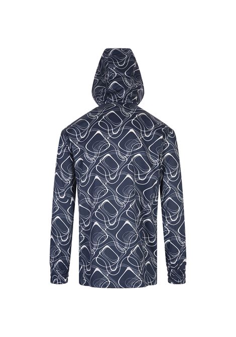 Blue Printed Umbi Zip-up Hoodie KITON | UMC010H0924811/000