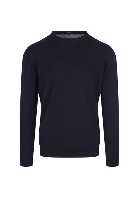 Pullover Girocollo In Cotone Blu KITON | UMKXX3160H/007