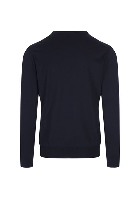 Pullover Girocollo In Cotone Blu KITON | UMKXX3160H/007