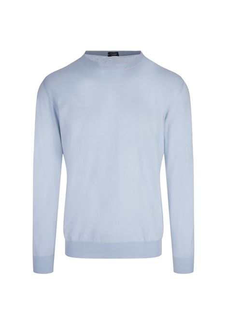 Pullover Girocollo In Cotone Azzurro KITON | UMKXX31K286/002