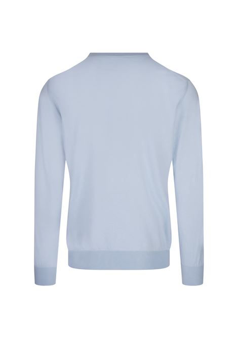 Pullover Girocollo In Cotone Azzurro KITON | UMKXX31K286/002