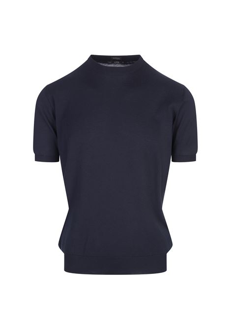 T-Shirt In Maglia Di Cotone Blu KITON | UMKXX3760H/00H