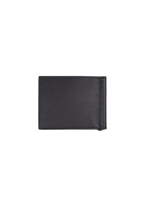 Black Leather Folding Card Holder With Logo KITON | UPEA013N0122808/005