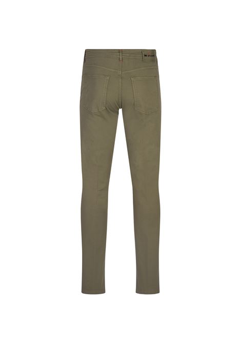 Jeans Slim Fit In Denim Di Cotone Stretch Verde Militare KITON | UPNJSMK0601F08/003