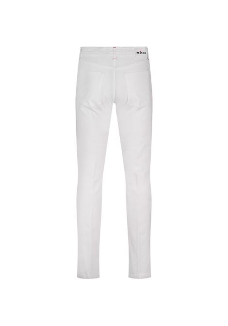 Jeans Slim Fit In Denim Di Cotone Stretch Bianco KITON | UPNJSMK0601F14/001