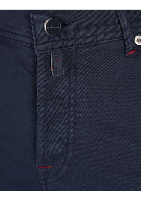 Navy Blue Stretch Cotton Denim Slim Fit Jeans KITON | UPNJSMK0601F19/002