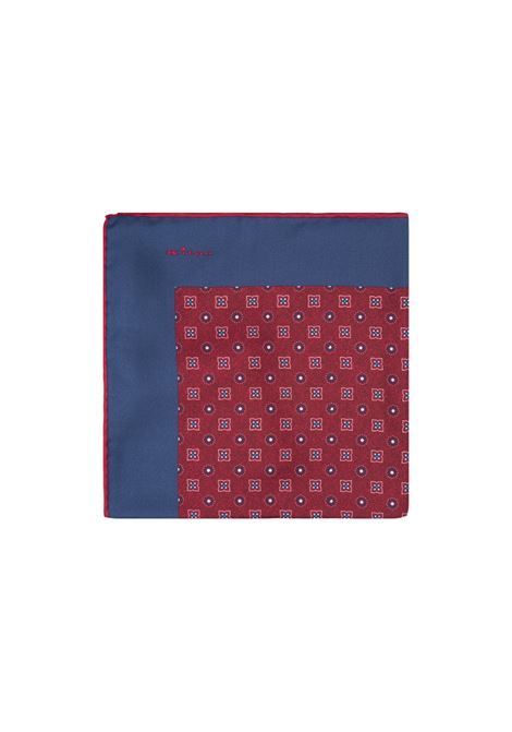 Red and Blue Pocket Handkerchief With Geometric Floral Pattern KITON | UPOCHCK0708F11/000