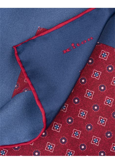 Red and Blue Pocket Handkerchief With Geometric Floral Pattern KITON | UPOCHCK0708F11/000