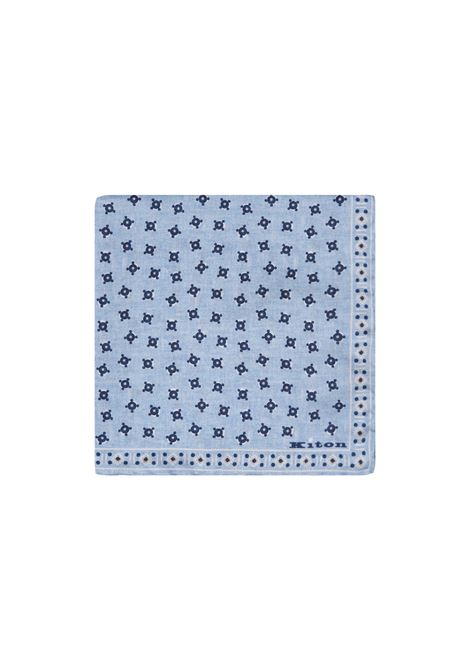 Light Blue Pocket Handkerchief With Micro Pattern KITON | UPOCHCK0712F11/003