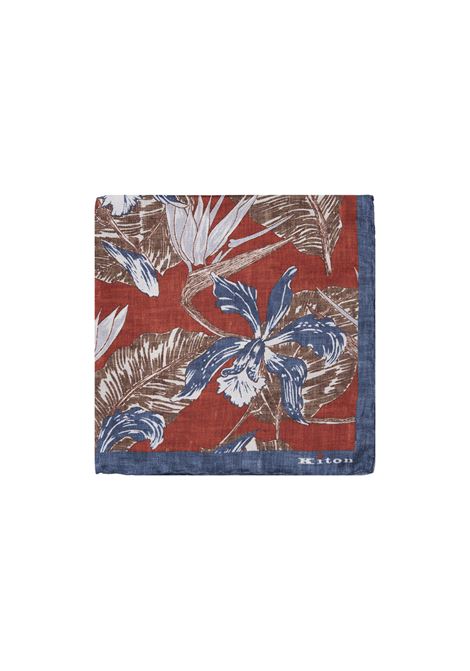 Red Pocket Handkerchief With Floral Fantasy KITON | UPOCHCK0712F19/000