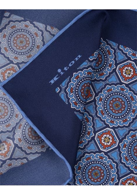 Pochette Azzurra Con Pattern Mandala Arancione KITON | UPOCHCK0737F18/000