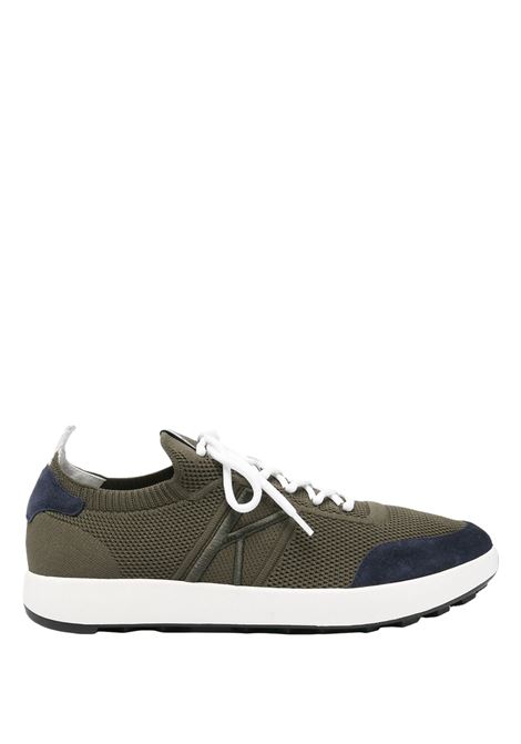 Military Green Mesh Lace-Up Sneakers KITON | USSA031N0121704/009