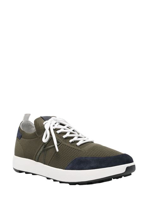 Military Green Mesh Lace-Up Sneakers KITON | USSA031N0121704/009