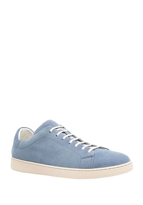 Light Blue Suede Lace-up Sneakers KITON | USSA067N0118403/007