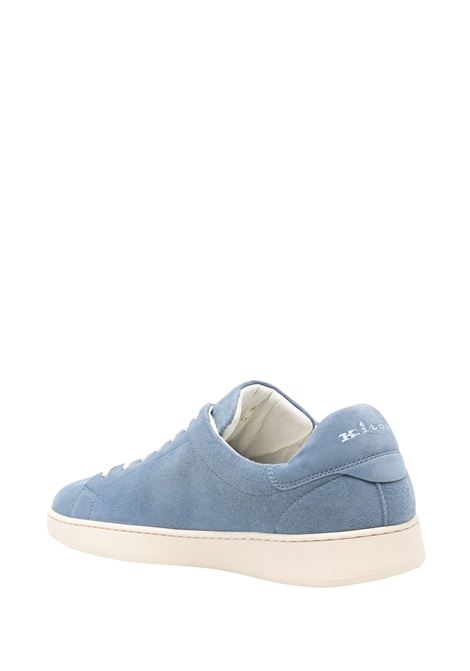 Light Blue Suede Lace-up Sneakers KITON | USSA067N0118403/007