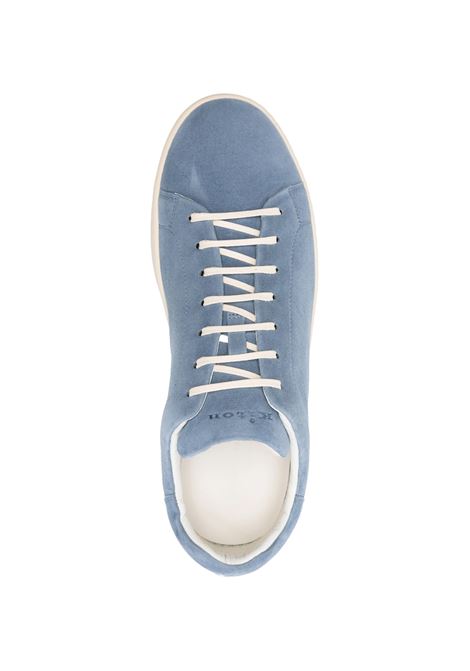 Light Blue Suede Lace-up Sneakers KITON | USSA067N0118403/007