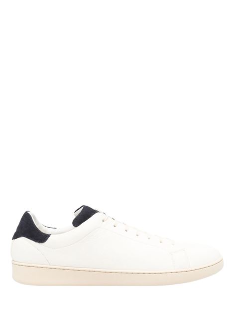 White Leather Sneakers With Blue Details KITON | Sneakers | USSA067N0118502/006