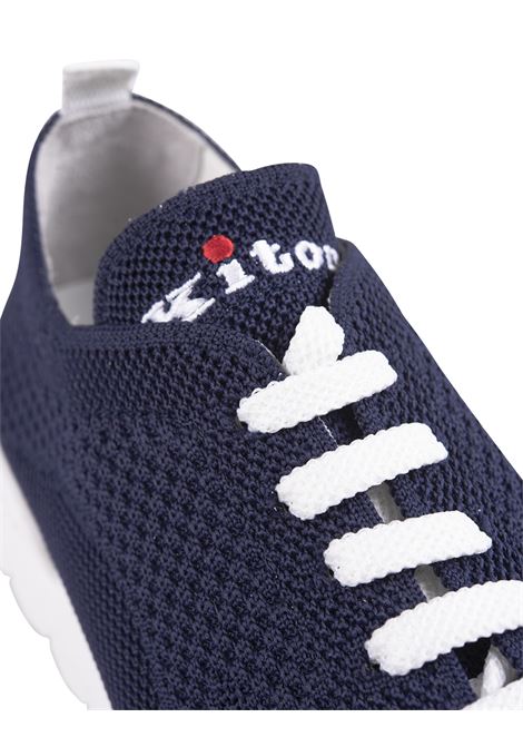 Navy Blue Knitted Running FIT Sneakers KITON | USSFITSN0080902/0ED