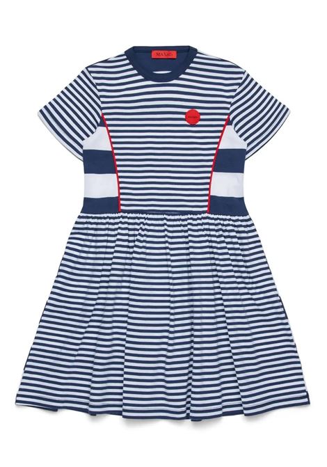 Vestitino a Righe Bianco e Blu Con Patch Logo MAX&CO. KIDS | vestitini e tutine | MX0163-MX072MX855