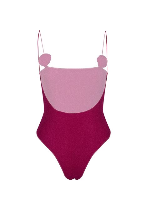 Roses Maillot Swimsuit In Fuchsia Lurex OSEREE | FIS249-LUREXFUXIA