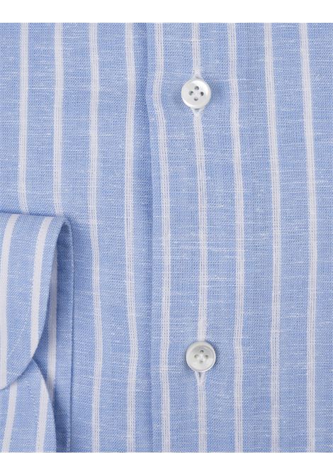 Camicia a Righe In Lino e Cotone Azzurra SARTORIO | SCCSH442505